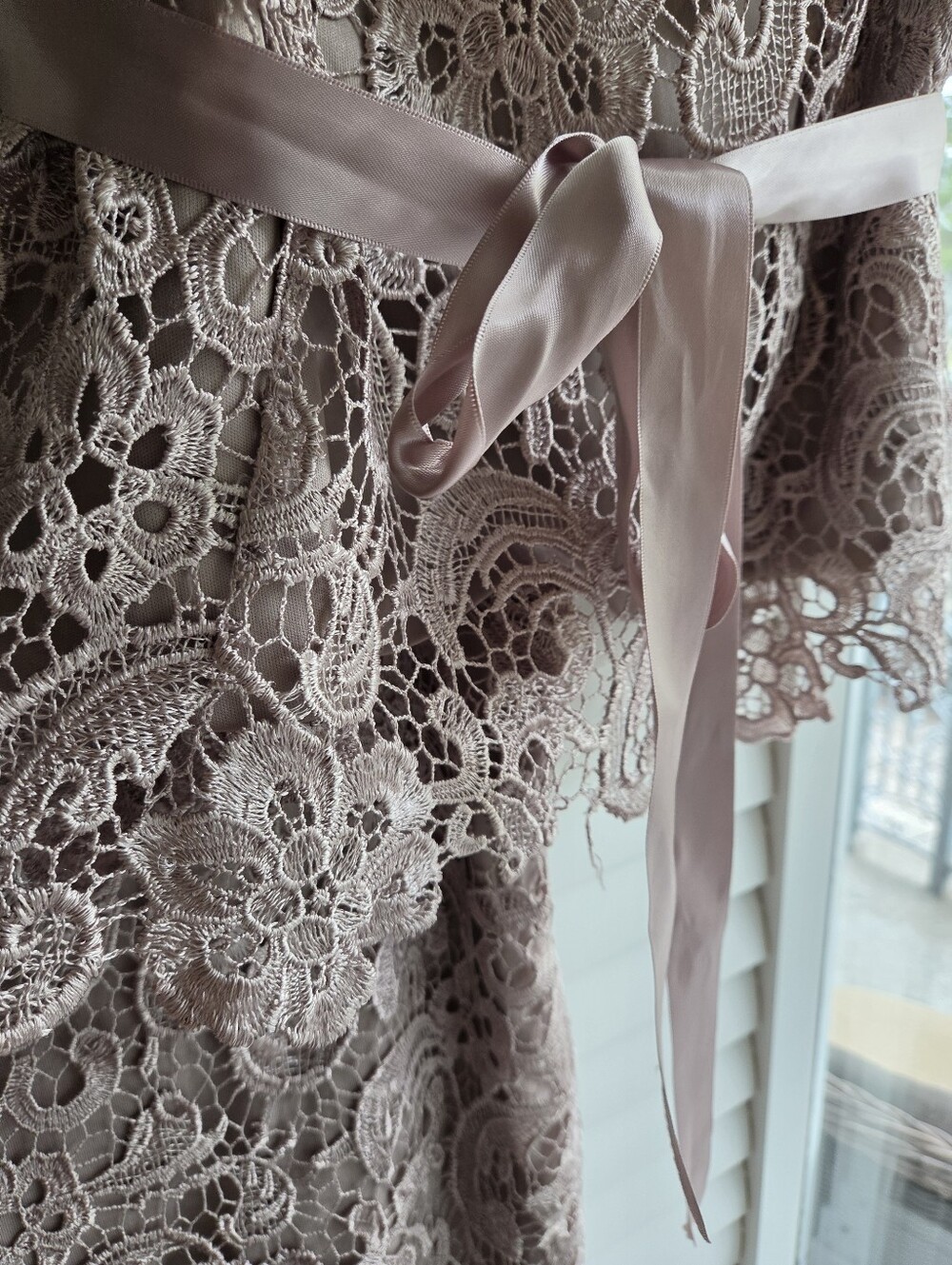 šLace Two-Piece Dress Set in Dusty Rose - Picture 3 of 12